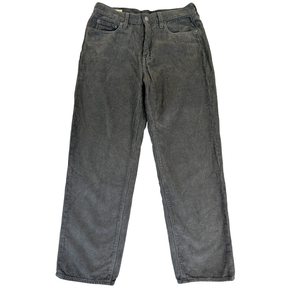 Levi's 568 Loose Straight Corduroy Pants Men 29x30 Green Gray 29037-0075